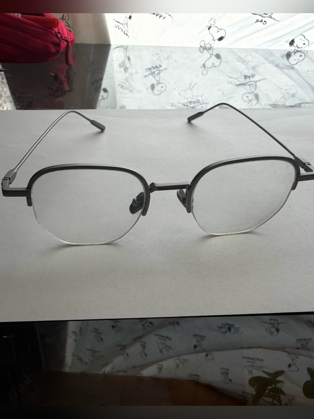 Men's Gray Metal Frame Eyeglasses - Classic Minimalist Design